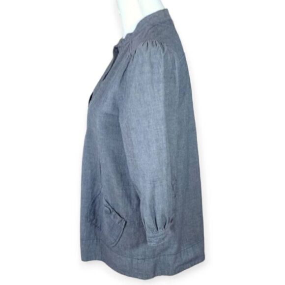 H&M DENIM BLUE BLOUSE SZ.8 EUC. - Picture 2 of 7